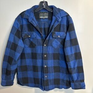 Jachs Blue and Black Plaid Mens Jacket Size Large